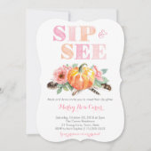 Pumpkin Fall Sip und Neues Baby Party Einladung (Vorderseite)