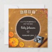 Pumpkin Fall Sonogram Ultraschallund Foto Schwange Ankündigung (Vorderseite)