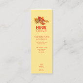 Pumpkin Fall Thema Bekleidung Boutique Preis Telefonnummerkarte (Rückseite)