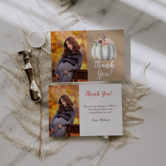 Pumpkin Fall Vielen Dank Ihr Card Baby Dusche Dankeskarte