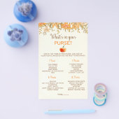 Pumpkin Fall Was ist in Ihrem Purse Baby Shower Ga Flyer (Einzeln)