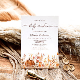 Pumpkin Fall Wildblumen Meadow Baby Dusche Einladung