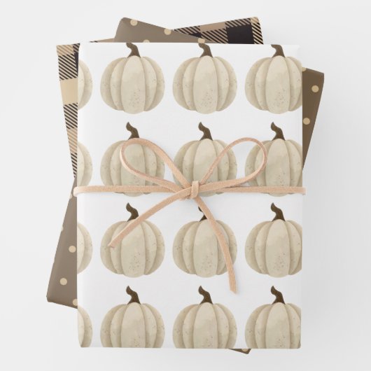 Pumpkin Fall Wrapping Paper Sheets Geschenkpapier Set (Beispiel)
