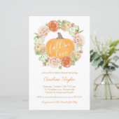 Pumpkin Fall Wreath Bridal Dusche Einladung (Stehend Vorderseite)