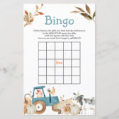 Pumpkin Farm Animal Tractor Floral Bingo Games (Vorderseite)