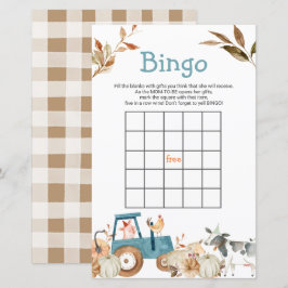 Pumpkin Farm Animal Tractor Floral Bingo Games