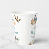 Pumpkin Farm Animal Tractor, floral weiß Pappbecher (Rechts)