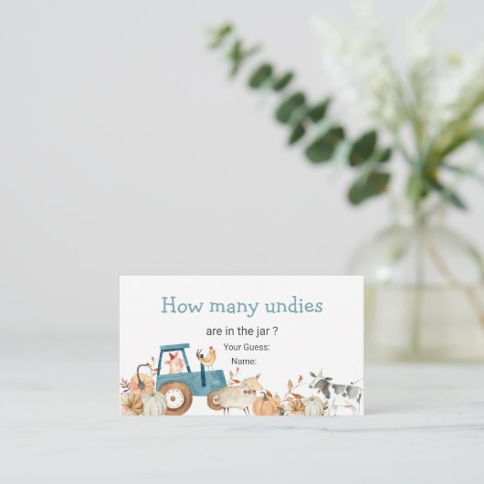 Pumpkin Farm Animal Traktor wie viele Undies Begleitkarte (Stehend Vorderseite)