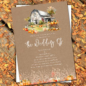 Pumpkin Farm Barn Wedding Cardstock Einladung