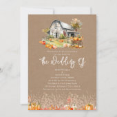Pumpkin Farm Barn Wedding Cardstock Einladung (Vorderseite)