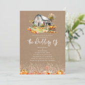 Pumpkin Farm Barn Wedding Cardstock Einladung (Stehend Vorderseite)