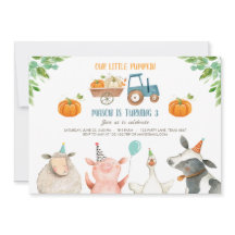 Pumpkin Farm Barnyard Fall Boy Party Geburtstag