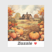 Pumpkin Farm Fall Harvest Erntedank Aufkleber (Blatt)
