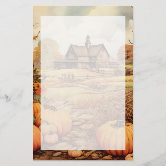 Pumpkin Farm Fall Harvest Erntedank Briefpapier (Vorderseite)