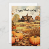 Pumpkin Farm Fall Harvest Erntedank Feiertagskarte (Vorne/Hinten)
