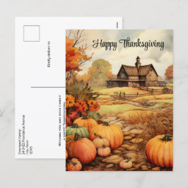 Pumpkin Farm Fall Harvest Erntedank Feiertagspostkarte