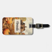 Pumpkin Farm Fall Harvest Erntedank Gepäckanhänger (Vorderseite horizontal)