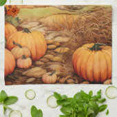 Pumpkin Farm Fall Harvest Erntedank Geschirrtuch (Gefaltet)