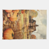 Pumpkin Farm Fall Harvest Erntedank Geschirrtuch (Horizontal)