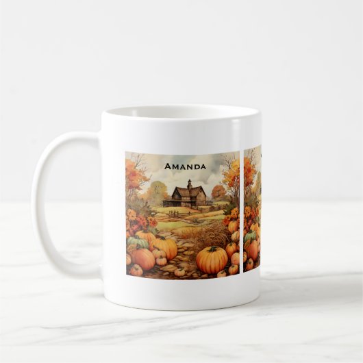 Pumpkin Farm Fall Harvest Erntedank Kaffeetasse (Links)