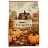 Pumpkin Farm Fall Harvest Erntedank Mittlere Geschenktüte (Rückseite)