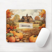 Pumpkin Farm Fall Harvest Erntedank Mousepad (Mit Mouse)