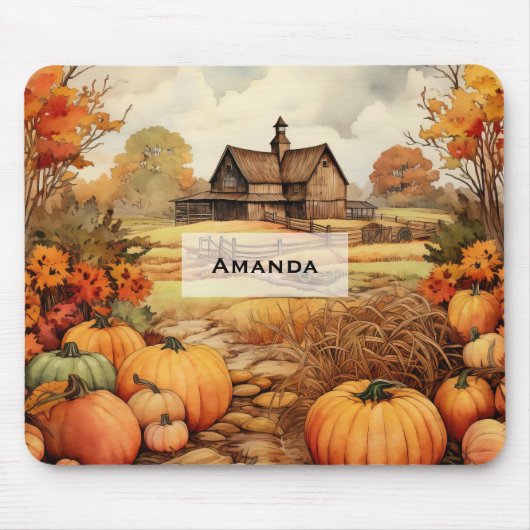 Pumpkin Farm Fall Harvest Erntedank Mousepad (Vorne)