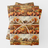 Pumpkin Farm Fall Harvest Erntedank Muster Geschenkpapier Set (Beispiel)