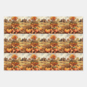 Pumpkin Farm Fall Harvest Erntedank Muster Geschenkpapier Set (Vorderseite)