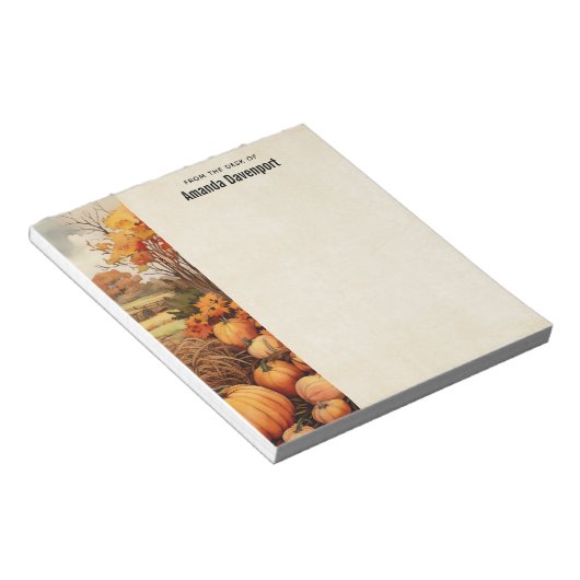 Pumpkin Farm Fall Harvest Erntedank Notizblock (angewinkelt)
