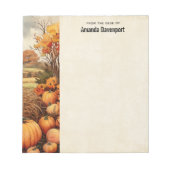 Pumpkin Farm Fall Harvest Erntedank Notizblock (Vorderseite)