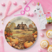 Pumpkin Farm Fall Harvest Erntedank Pappteller (Party)