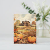 Pumpkin Farm Fall Harvest Erntedank Postkarte (Stehend Vorderseite)