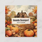 Pumpkin Farm Fall Harvest Erntedank Quadratische Visitenkarte (Vorderseite)