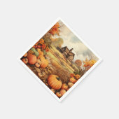 Pumpkin Farm Fall Harvest Erntedank Serviette (Ecke)