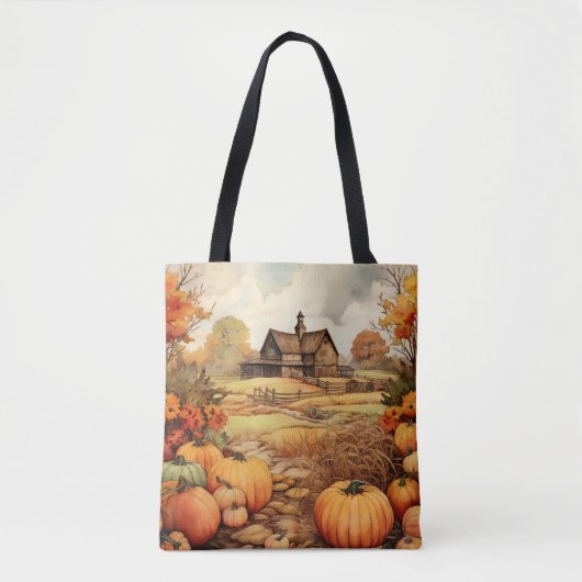 Pumpkin Farm Fall Harvest Erntedank Tasche (Vorderseite)