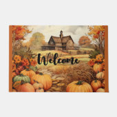 Pumpkin Farm Fall Harvest Erntedank Willkommen Fußmatte (Vorderseite)