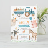 Pumpkin Farm Geburtstag Einladung Fall Farm Party (Stehend Vorderseite)