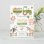 Pumpkin Farm Geburtstag Einladung Fall Farm Party (Stehend Vorderseite)