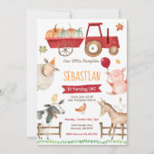 Pumpkin Farm Geburtstag Einladung Fall Farm Party (Vorderseite)