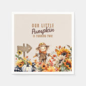 Pumpkin Farm Sonnenblume Geburtstag Serviette (Vorderseite)