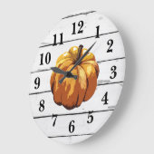 Pumpkin Farmhouse Shiplap Rustic Decor Große Wanduhr (Winkel)