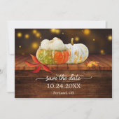 Pumpkin Festivals Fall QR Foto Save the Date Karte (Vorderseite)