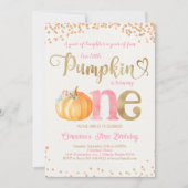Pumpkin First Birthday Einladung (Vorderseite)