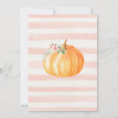 Pumpkin First Birthday Einladung (Rückseite)