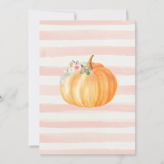 Pumpkin First Birthday Einladung (Rückseite)