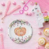 Pumpkin First Birthday Floral Gold Paper Teller (Party)