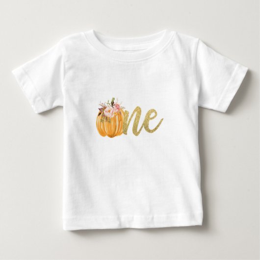 Pumpkin First Birthday ONE Shirt - Floral (Vorderseite)