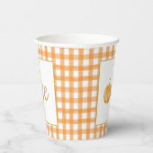 Pumpkin First Birthday Paper Cup - Boy Orange Pl Pappbecher (Rechts)