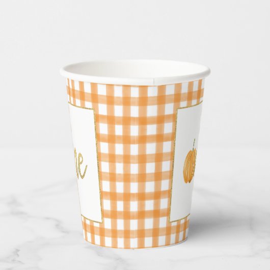 Pumpkin First Birthday Paper Cup - Boy Orange Pl Pappbecher (Rechts)